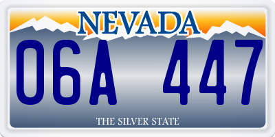 NV license plate 06A447