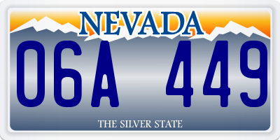 NV license plate 06A449