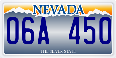 NV license plate 06A450