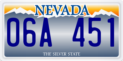 NV license plate 06A451