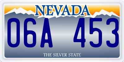 NV license plate 06A453