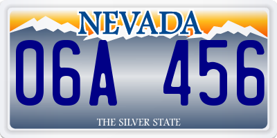 NV license plate 06A456