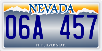 NV license plate 06A457