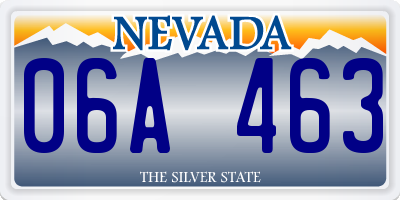 NV license plate 06A463