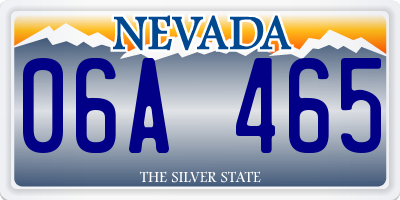 NV license plate 06A465