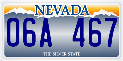 NV license plate 06A467