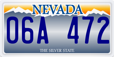 NV license plate 06A472