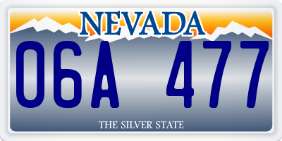 NV license plate 06A477