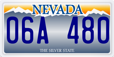 NV license plate 06A480