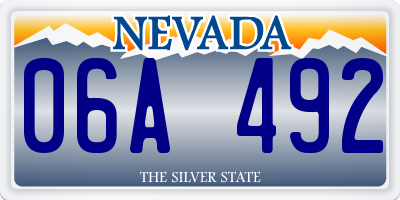 NV license plate 06A492