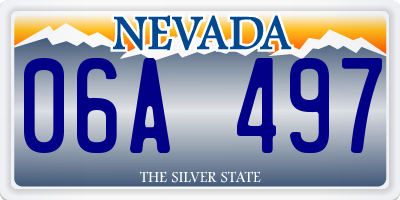 NV license plate 06A497