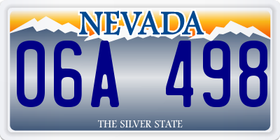 NV license plate 06A498