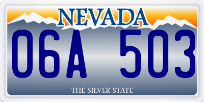 NV license plate 06A503