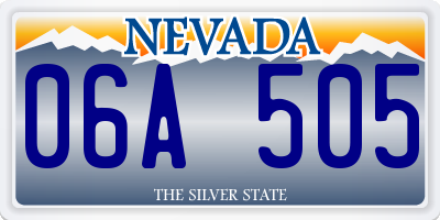 NV license plate 06A505