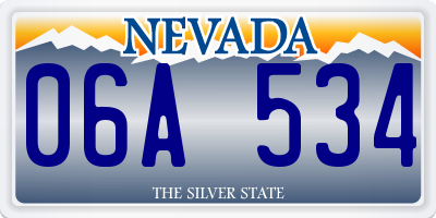 NV license plate 06A534