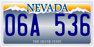 NV license plate 06A536