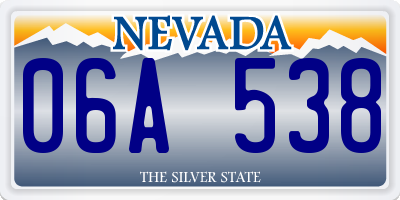 NV license plate 06A538