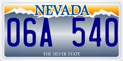 NV license plate 06A540