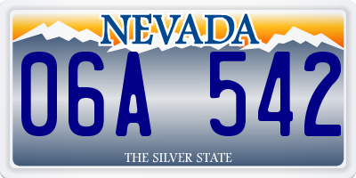 NV license plate 06A542