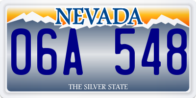 NV license plate 06A548