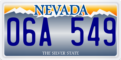 NV license plate 06A549