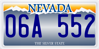 NV license plate 06A552