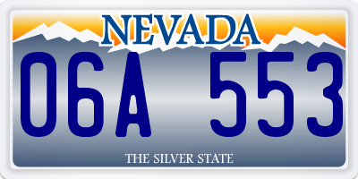 NV license plate 06A553