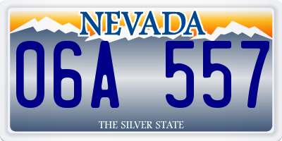 NV license plate 06A557