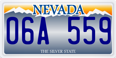 NV license plate 06A559