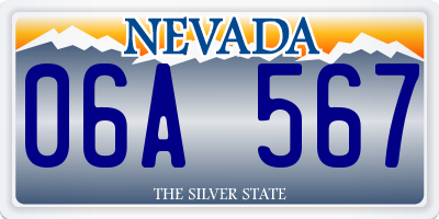 NV license plate 06A567