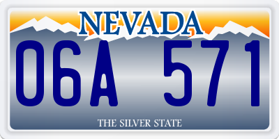 NV license plate 06A571