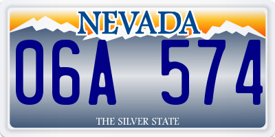 NV license plate 06A574