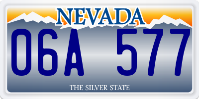 NV license plate 06A577