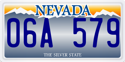 NV license plate 06A579