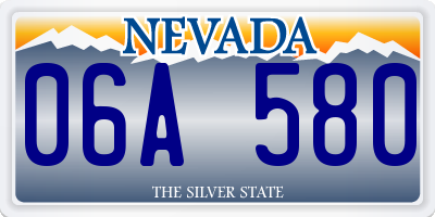 NV license plate 06A580