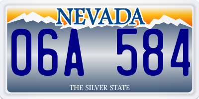 NV license plate 06A584