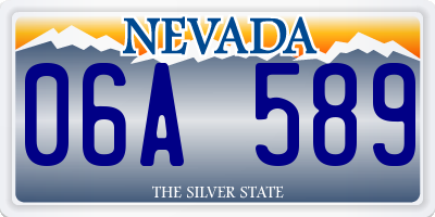 NV license plate 06A589