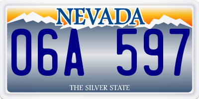 NV license plate 06A597