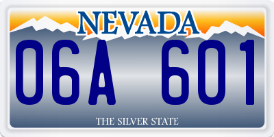 NV license plate 06A601