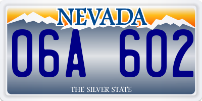 NV license plate 06A602