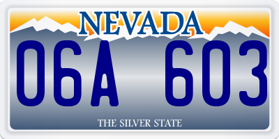 NV license plate 06A603