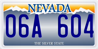 NV license plate 06A604