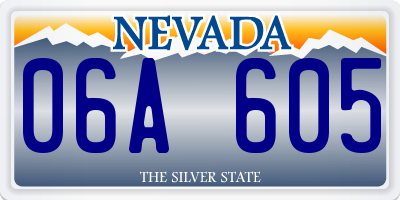 NV license plate 06A605