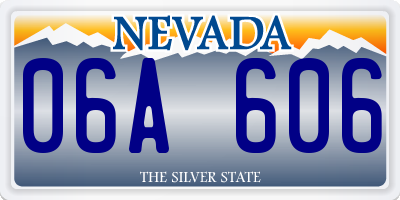 NV license plate 06A606