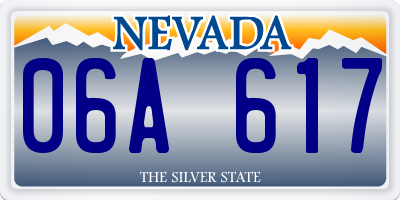 NV license plate 06A617