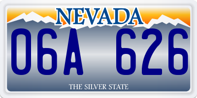 NV license plate 06A626