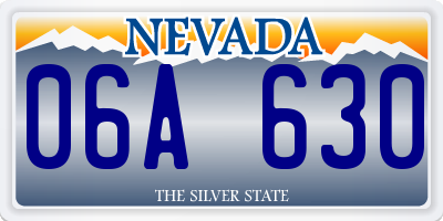 NV license plate 06A630