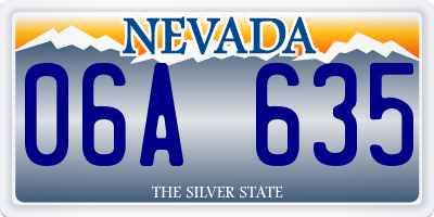 NV license plate 06A635