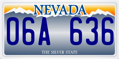 NV license plate 06A636