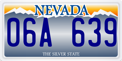 NV license plate 06A639